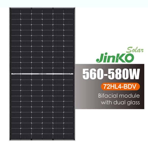 Bifaziale Photovoltaik-Module 580W – Jinko Solar Tiger Neo 72HL4-BDV 560-580W Doppelglasmodule Bifaziale Photovoltaik-Module 580W – Jinko Solar Tiger Neo 72HL4-BDV 560-580W Doppelglasmodule