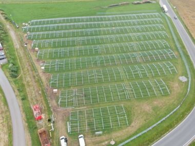 Structura panouri fotovoltaice la sol 3V Est Vest 3x3 vertical 4 stalpi 2